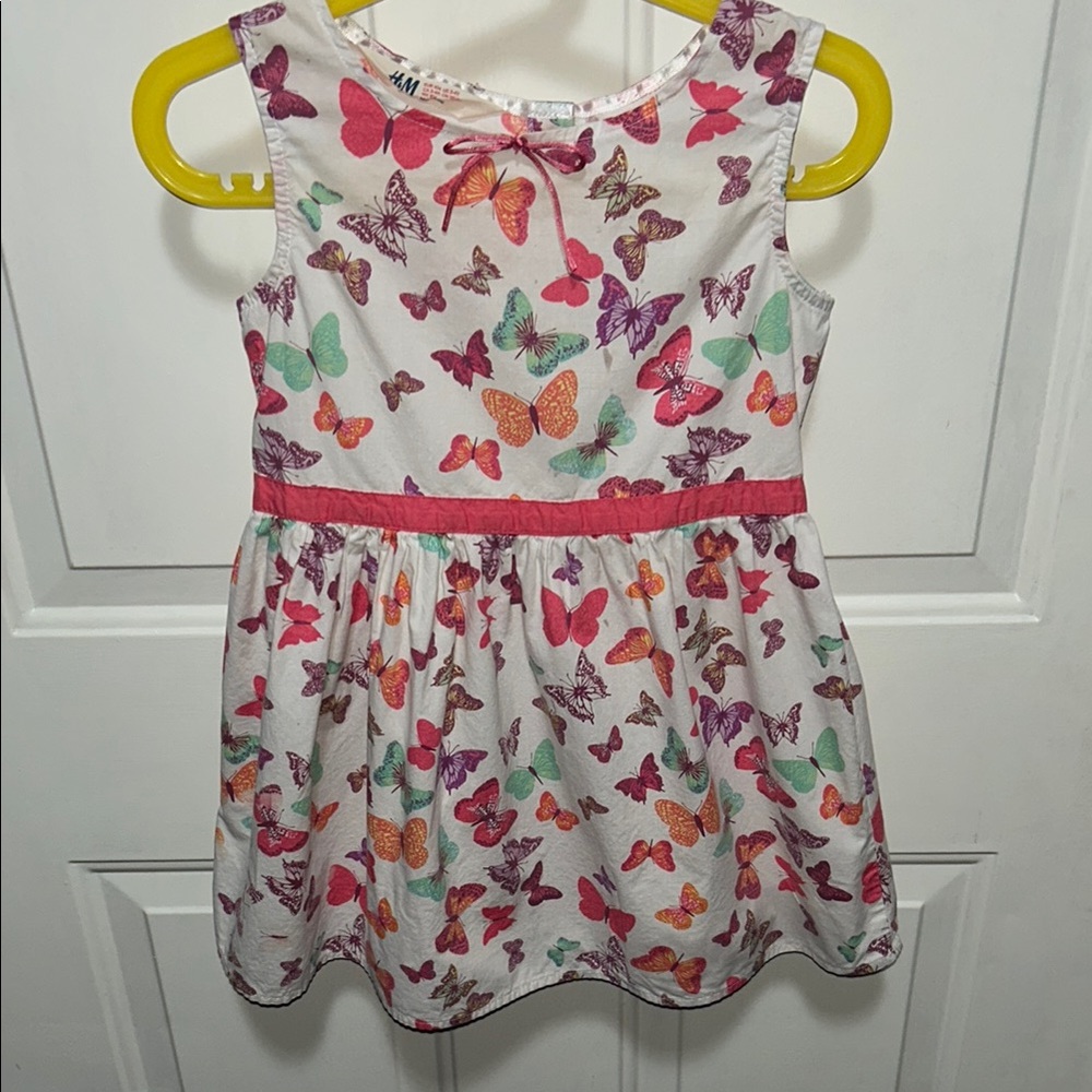 🦋H&M Pink and White Sleeveless Sundress Casual 5/25$